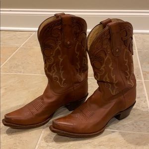 Tony Lama 7.5 Brown Leather Cowboy Boots